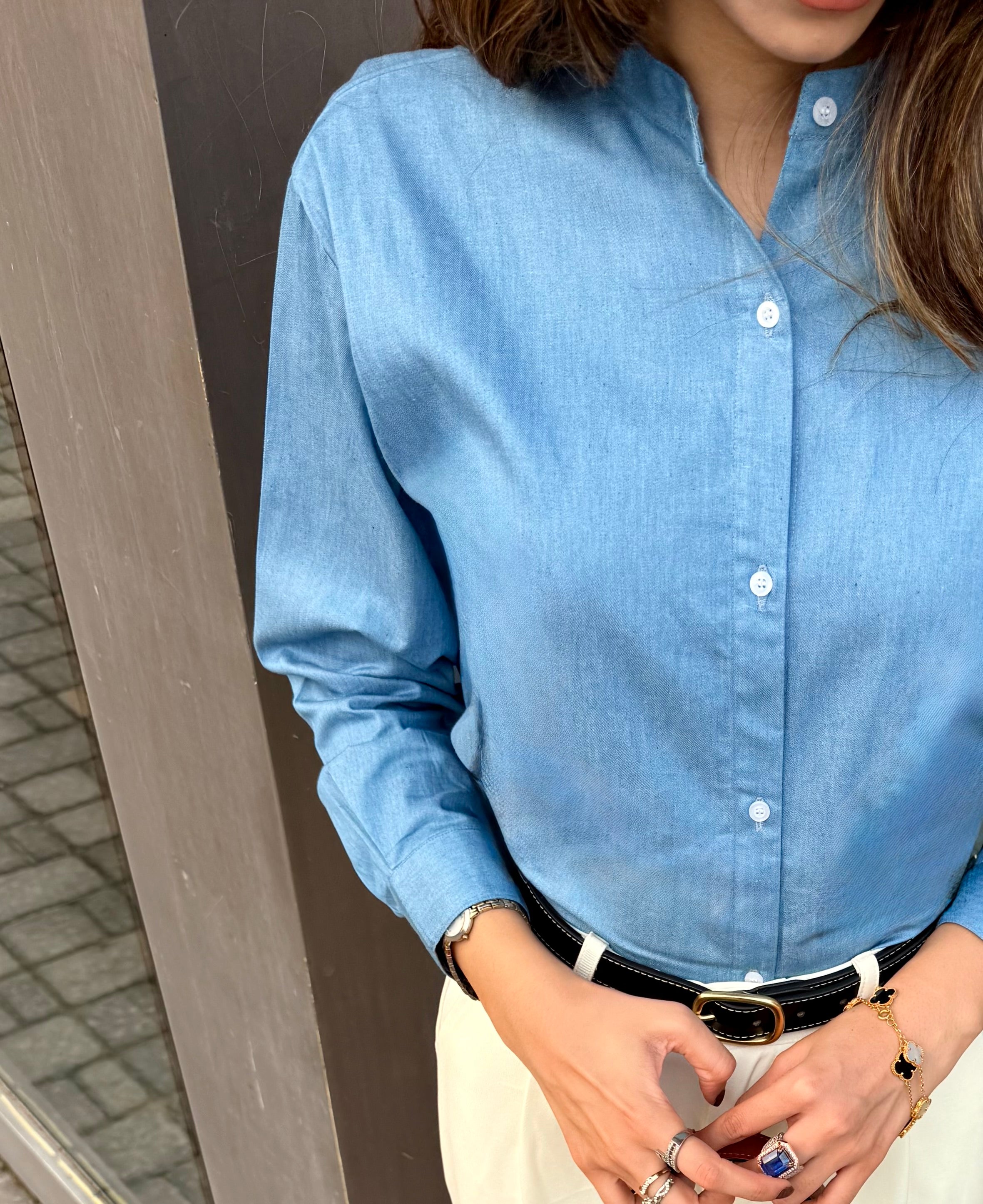 Classic Denim Button Down Top