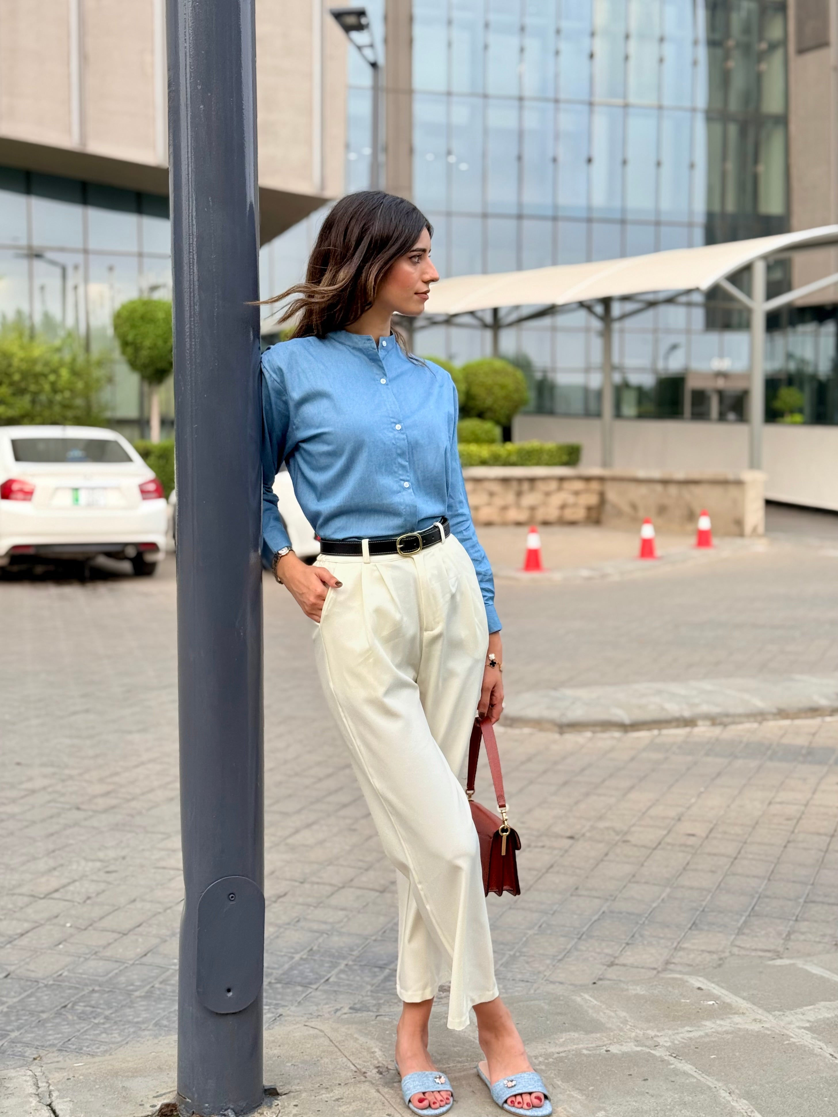 Classic Denim Button Down Top