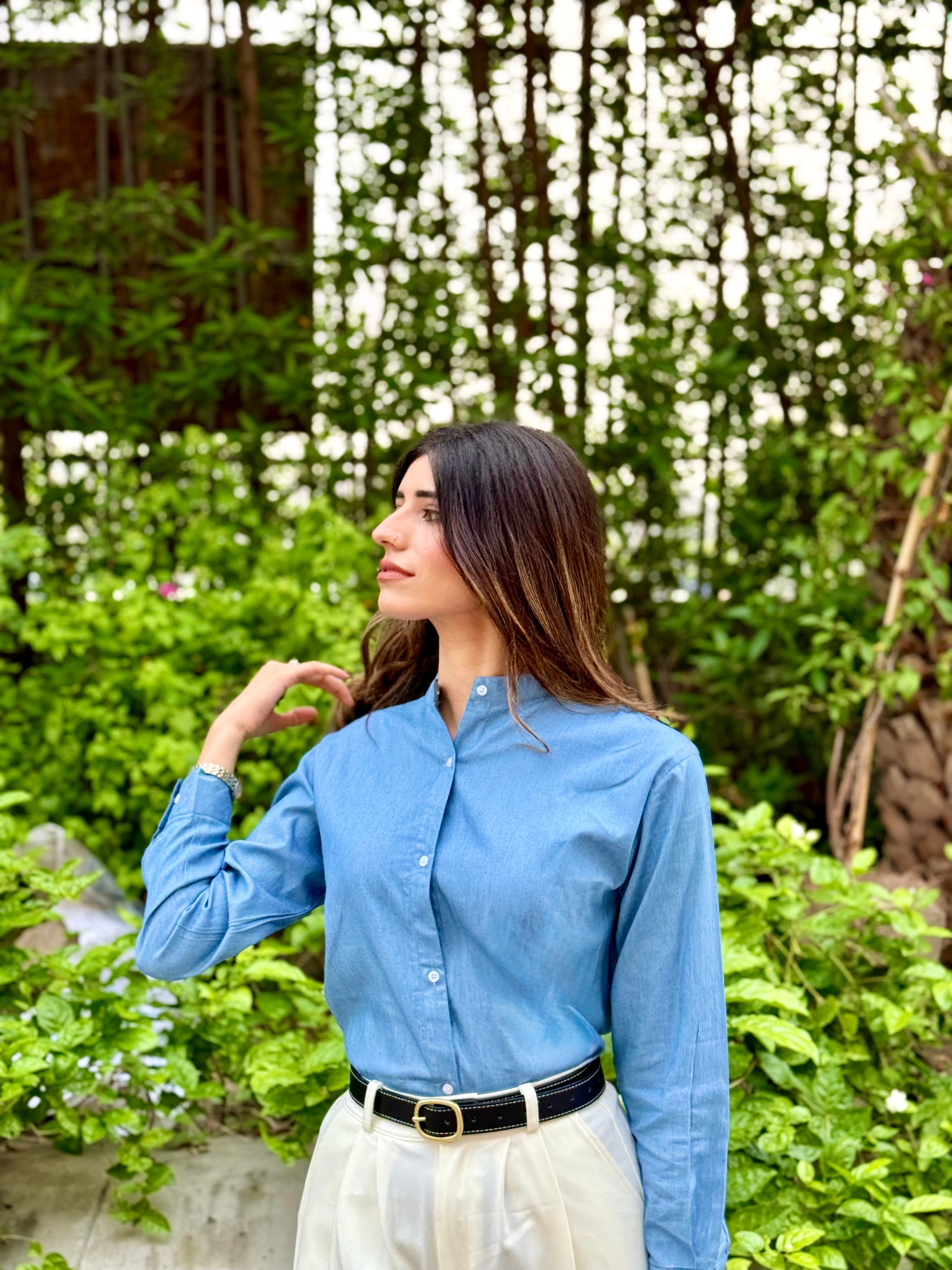 Classic Denim Button Down Top