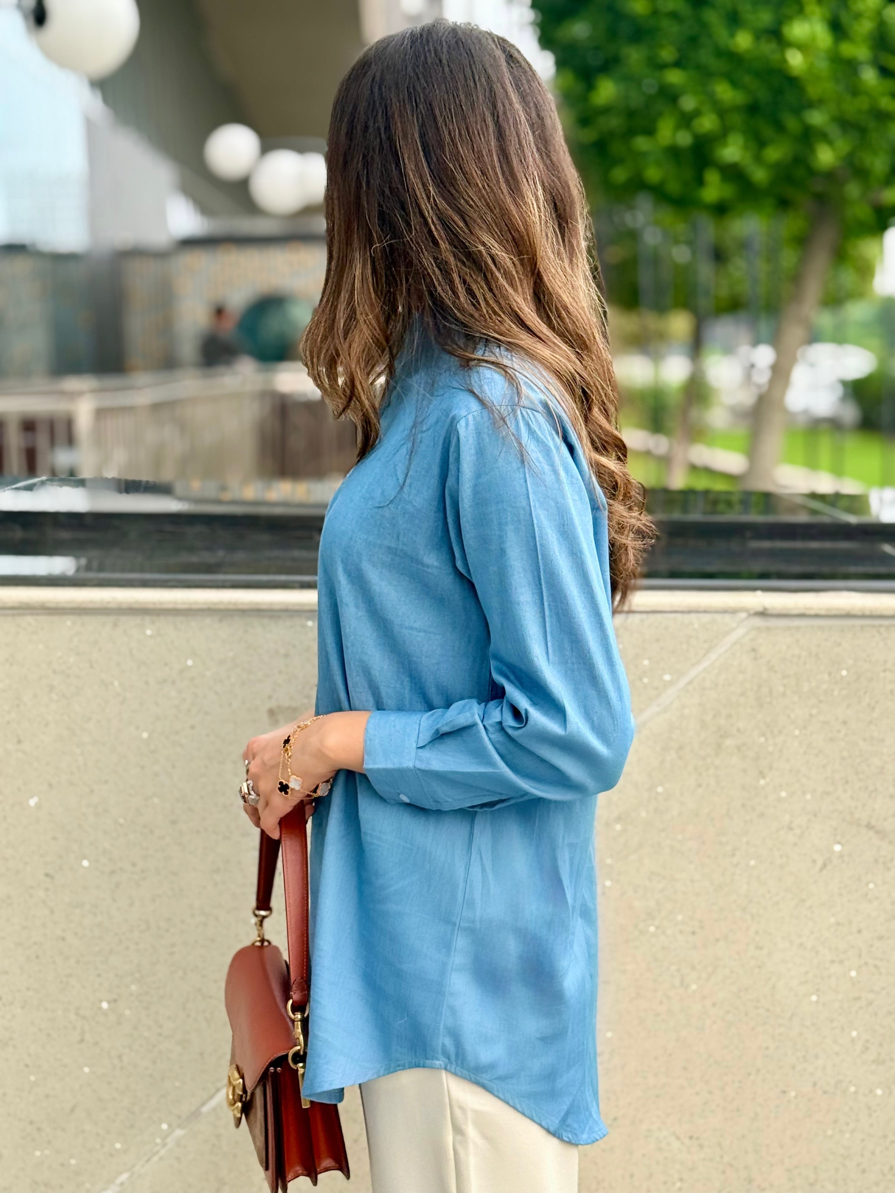 Classic Denim Button Down Top