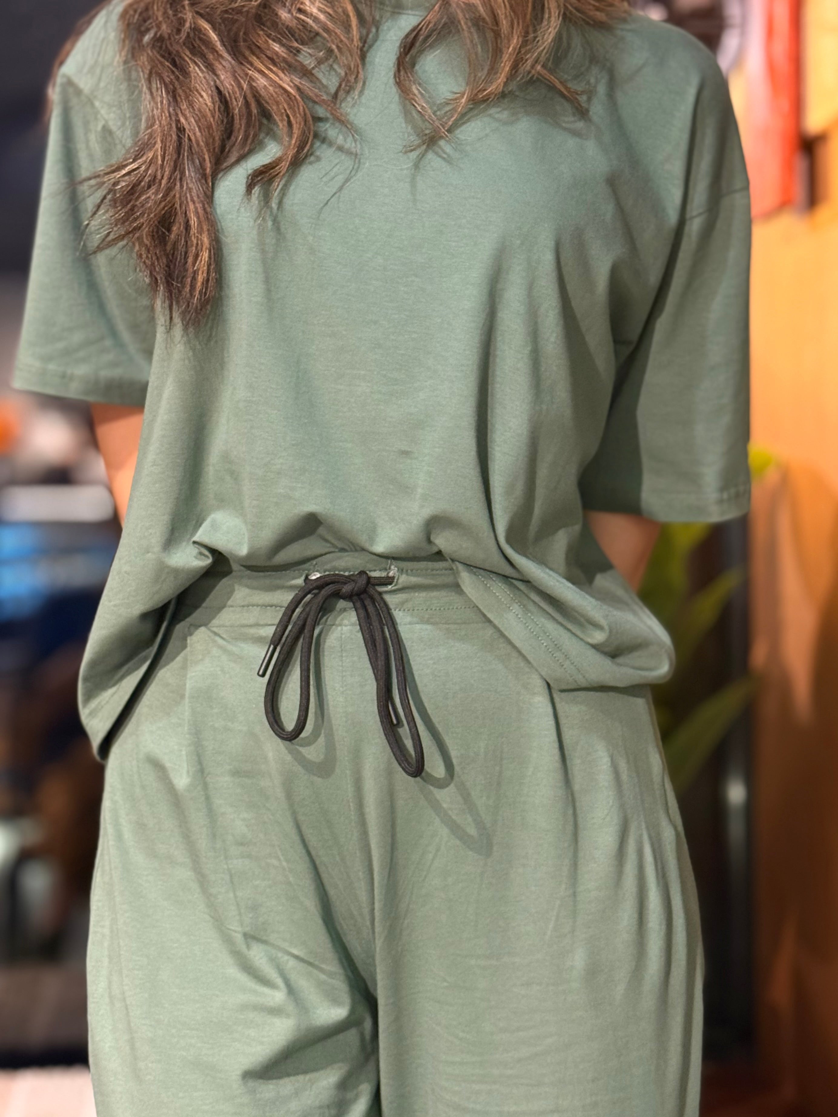 Olive Green Jersey Co-ord Set