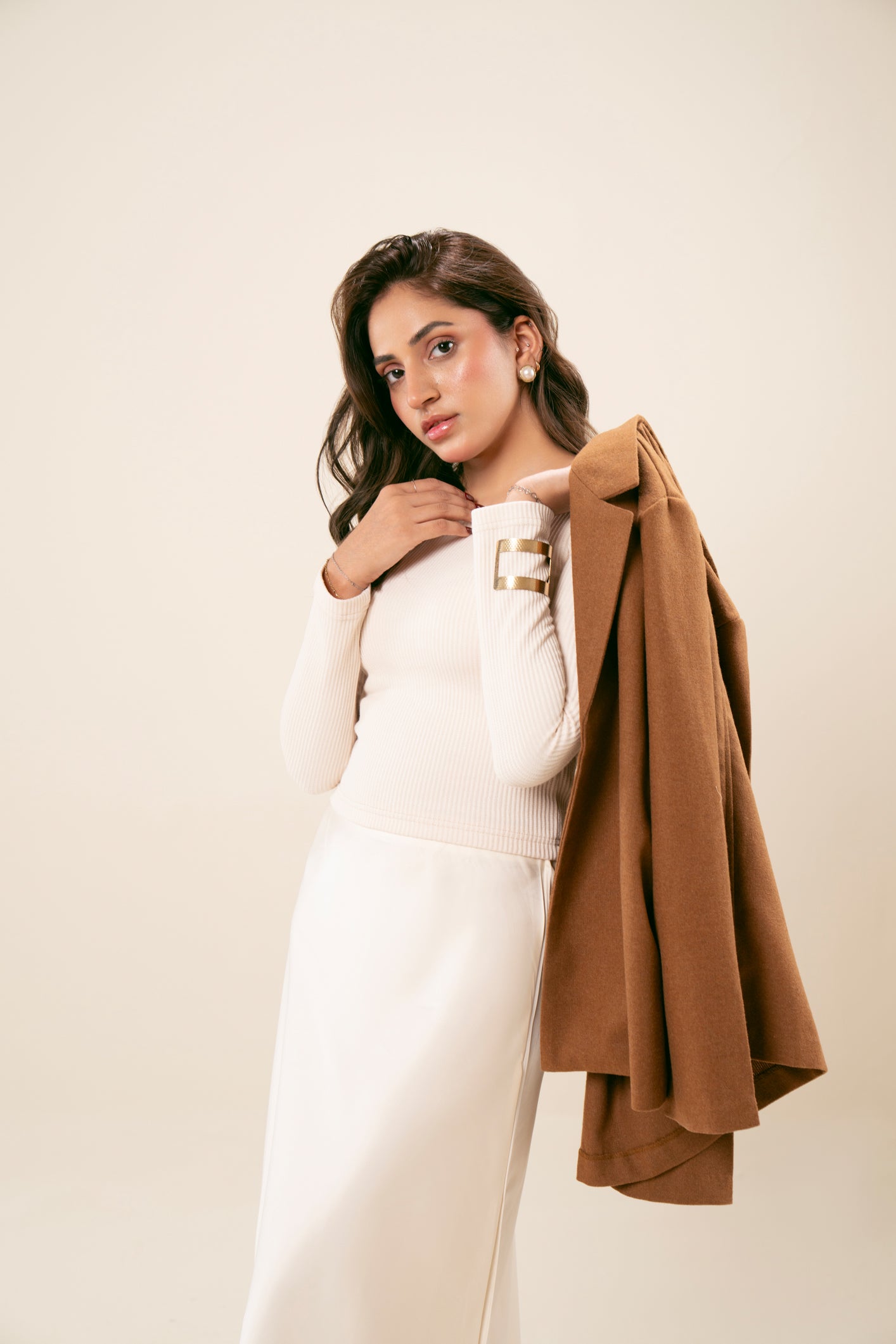 Camel Short Wool Coat
