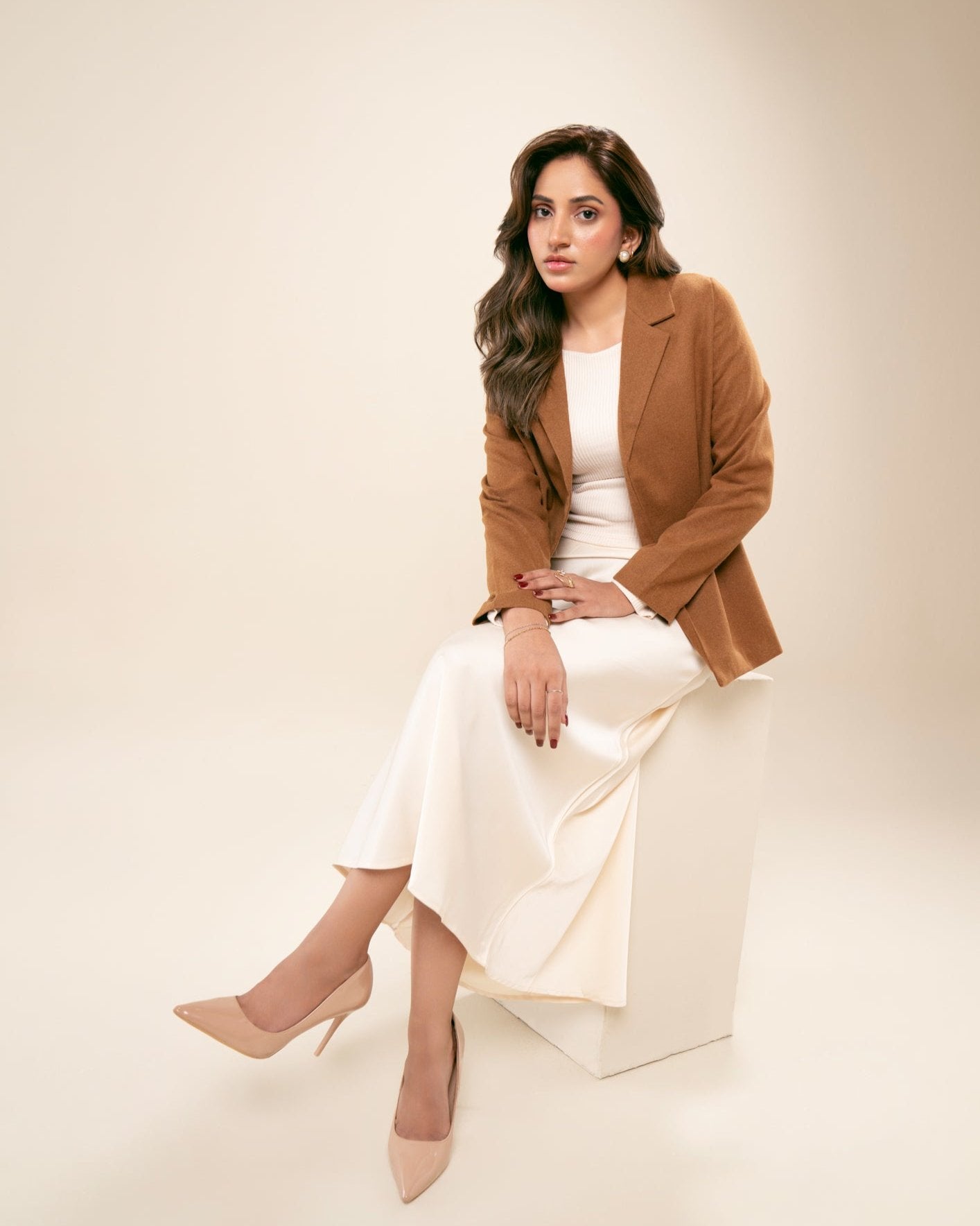 Camel Short Wool Coat