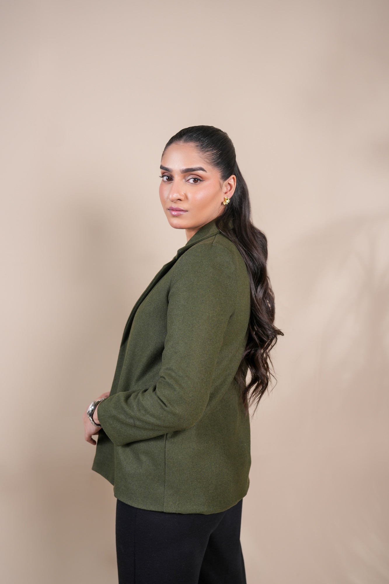 Olive Short Wool Coat