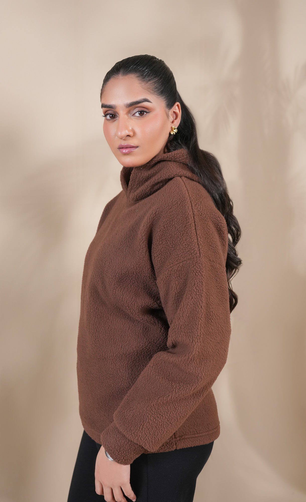 Brown Sherpa Hoodie
