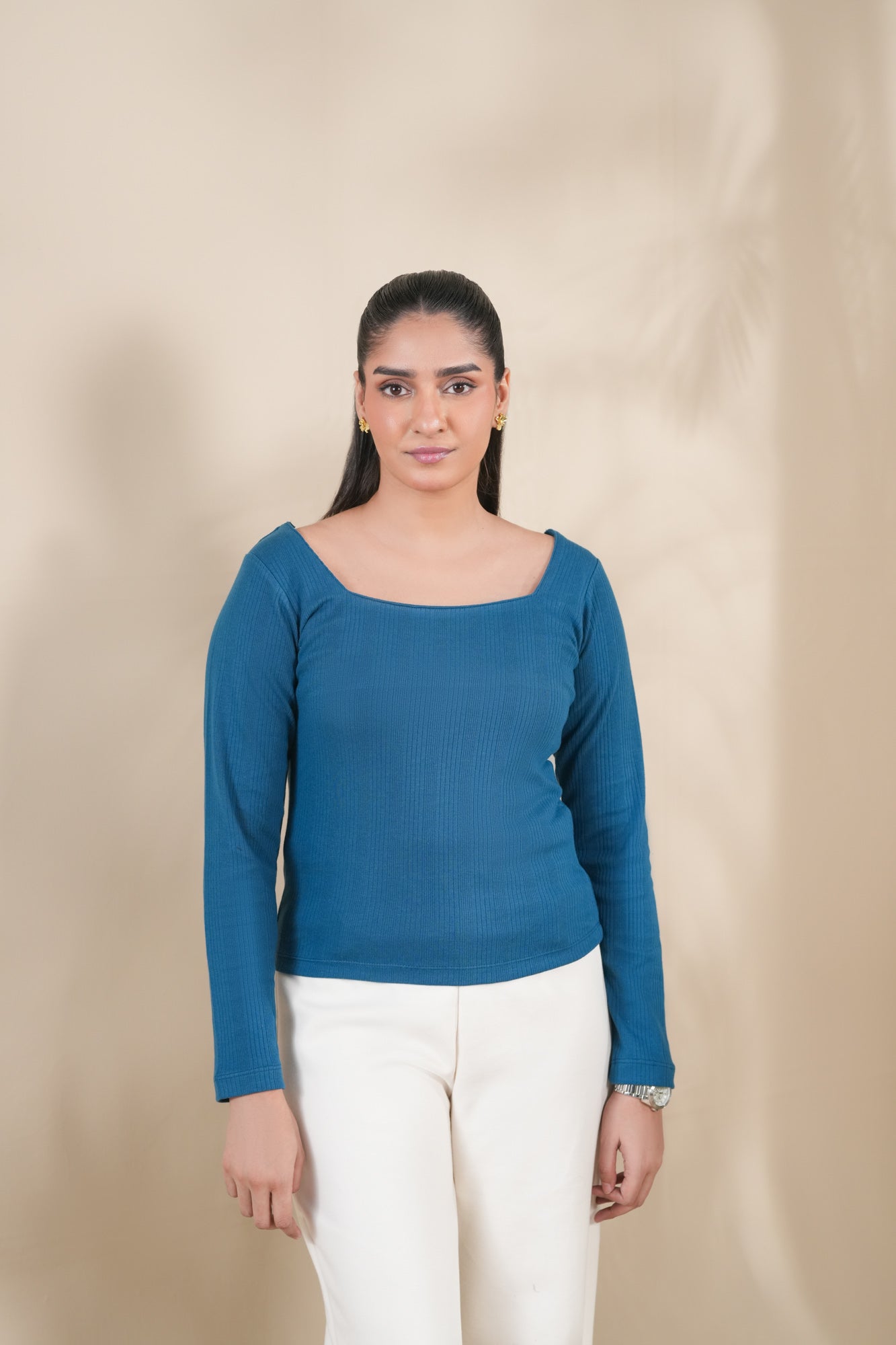 Zinc Drop Needle Square Neck Top