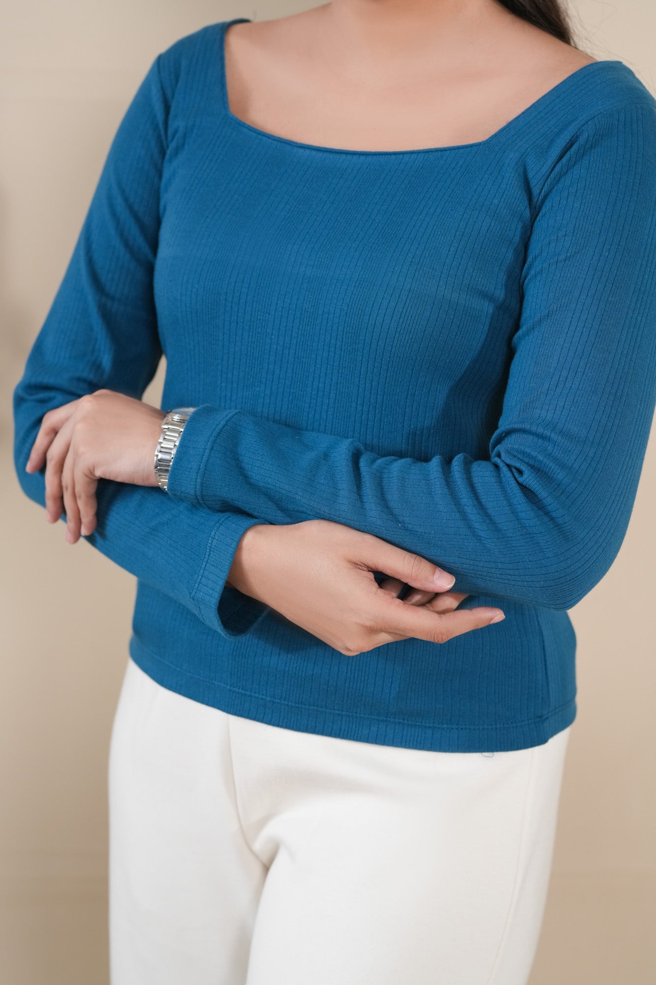 Zinc Drop Needle Square Neck Top