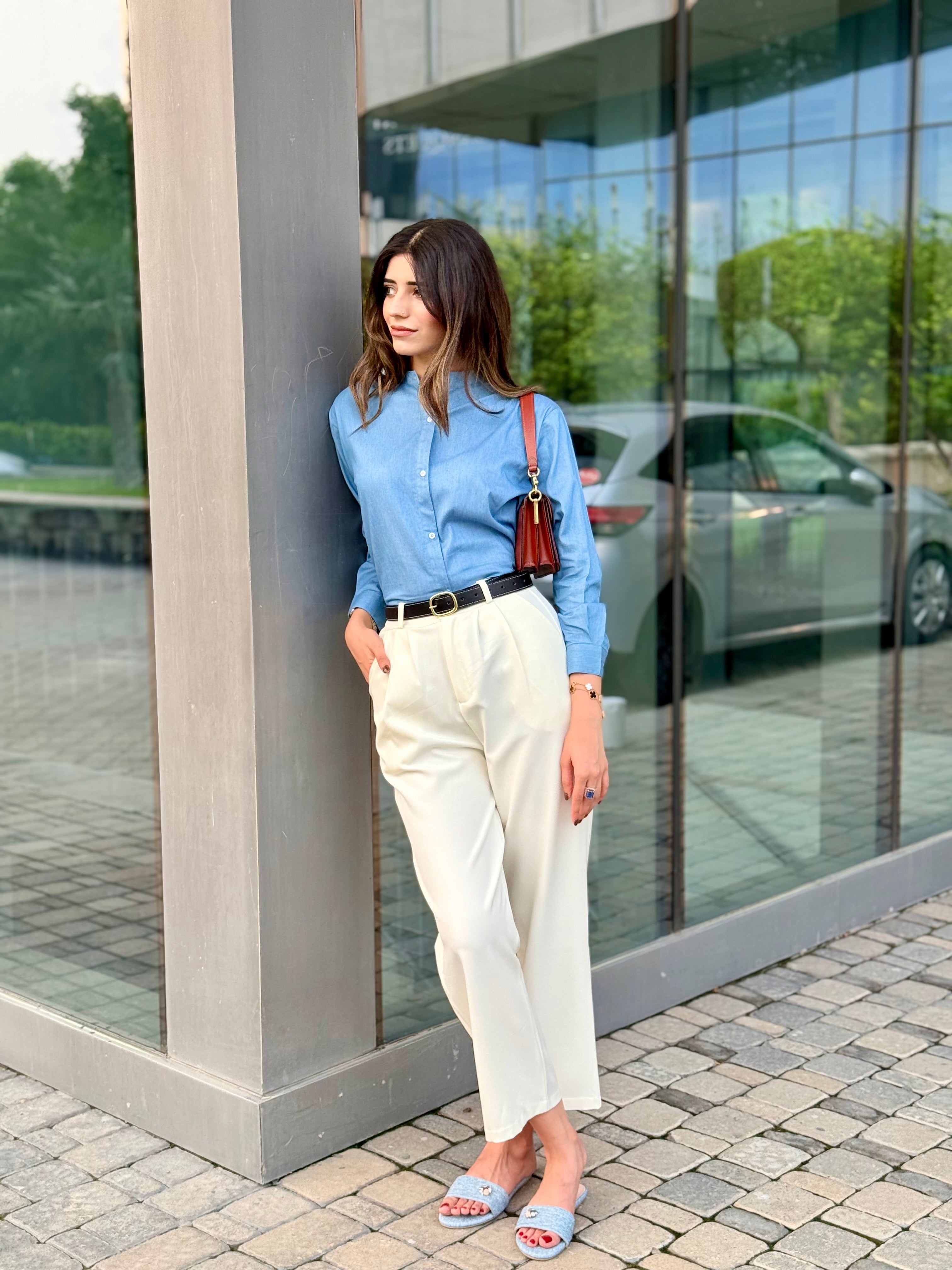 Classic Denim Button Down Top