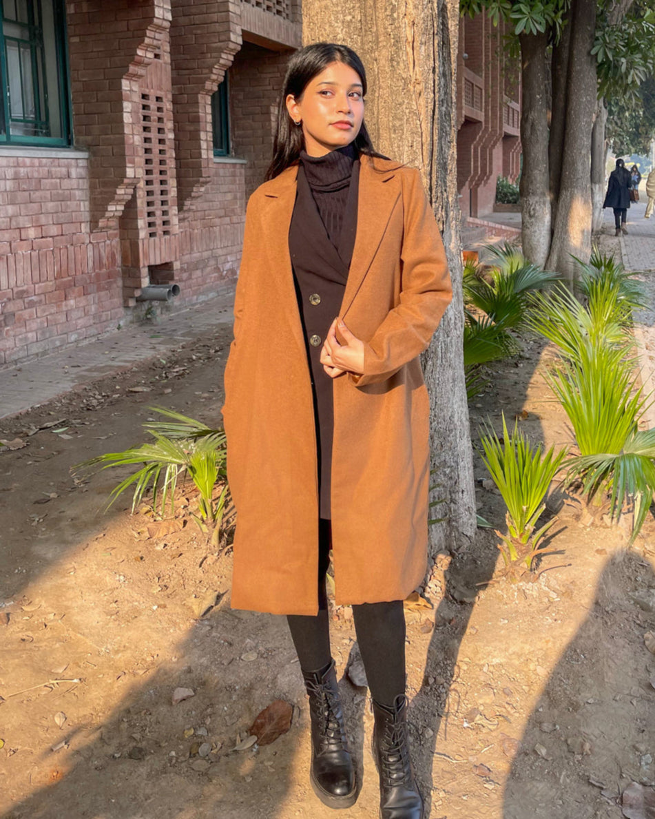 Camel Long Wool Coat