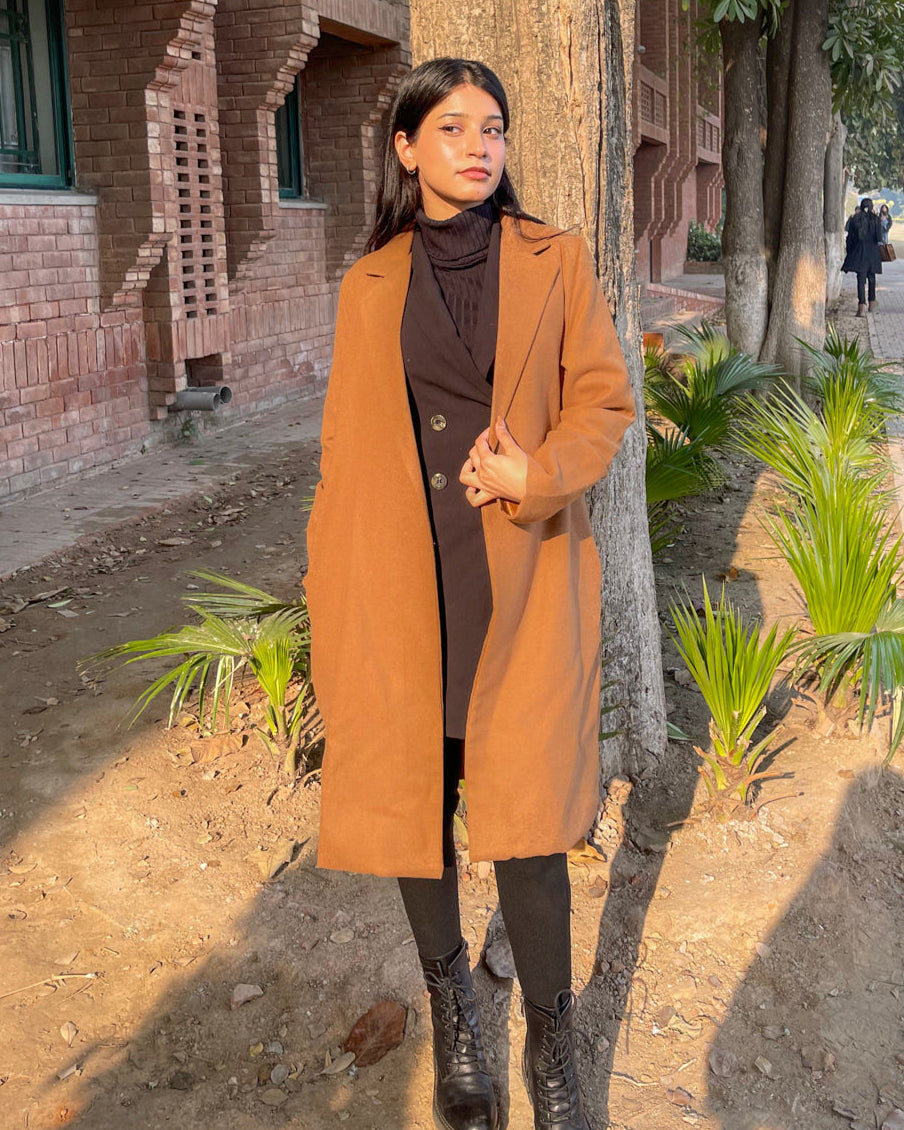 Camel Long Wool Coat