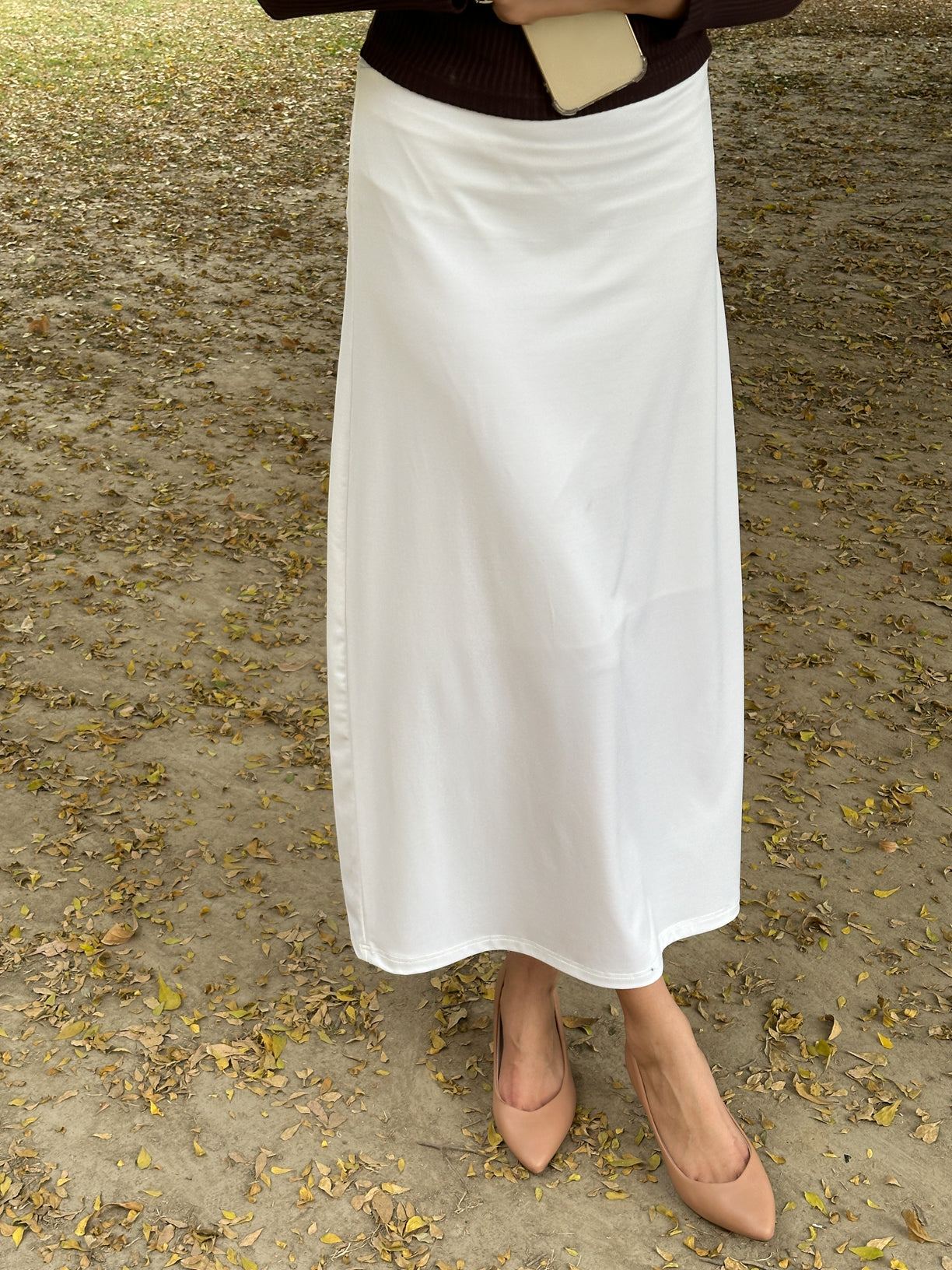 Off White Interlock Knit Skirt