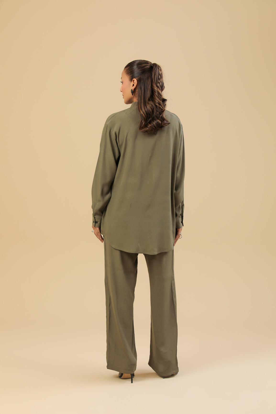 Olive Green Textured Co-ord Set