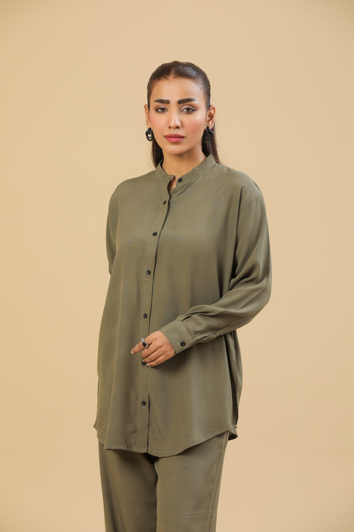Olive Green Textured Co-ord Set