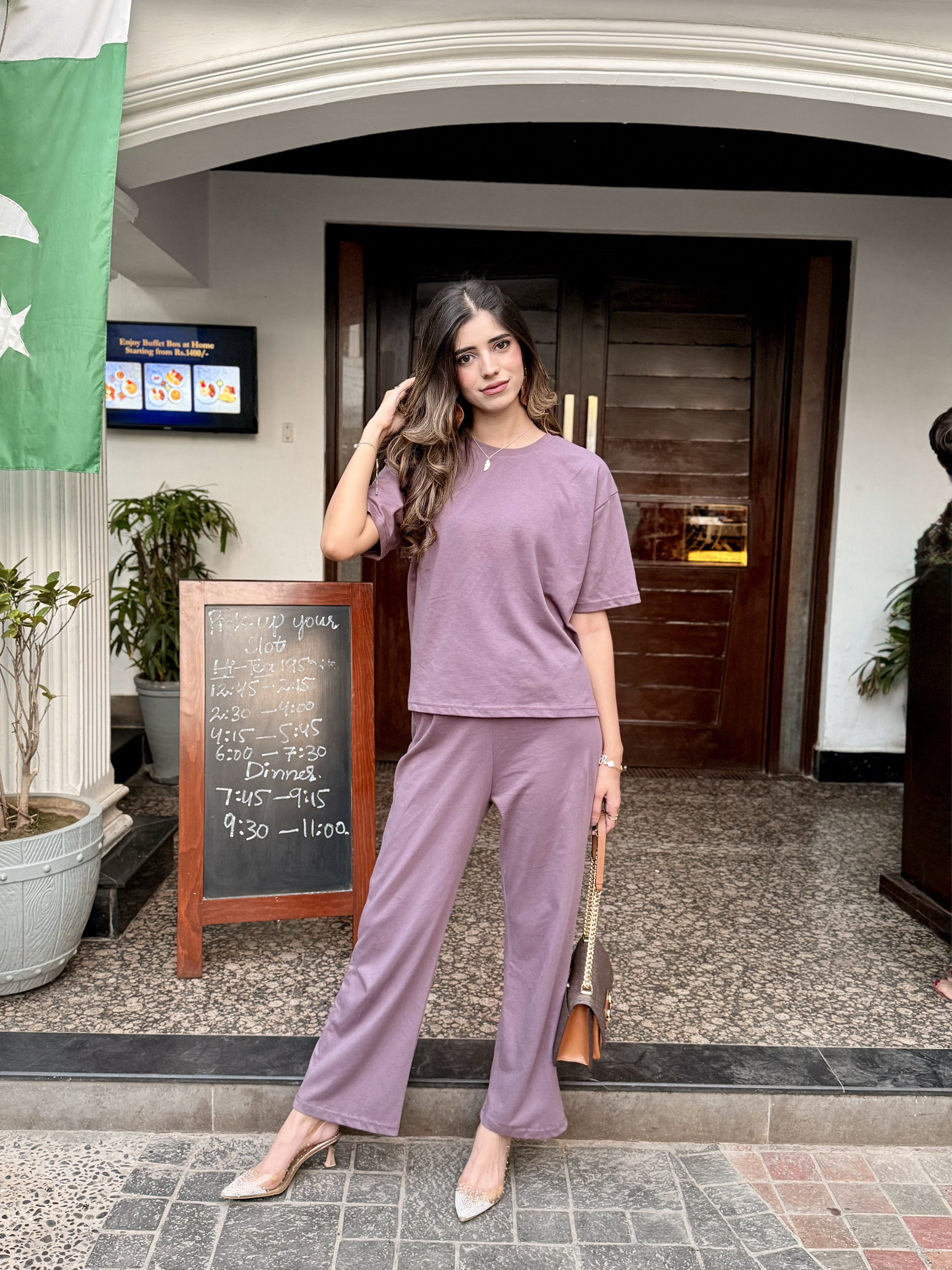 Dull Pink Jersey Co-ord Set