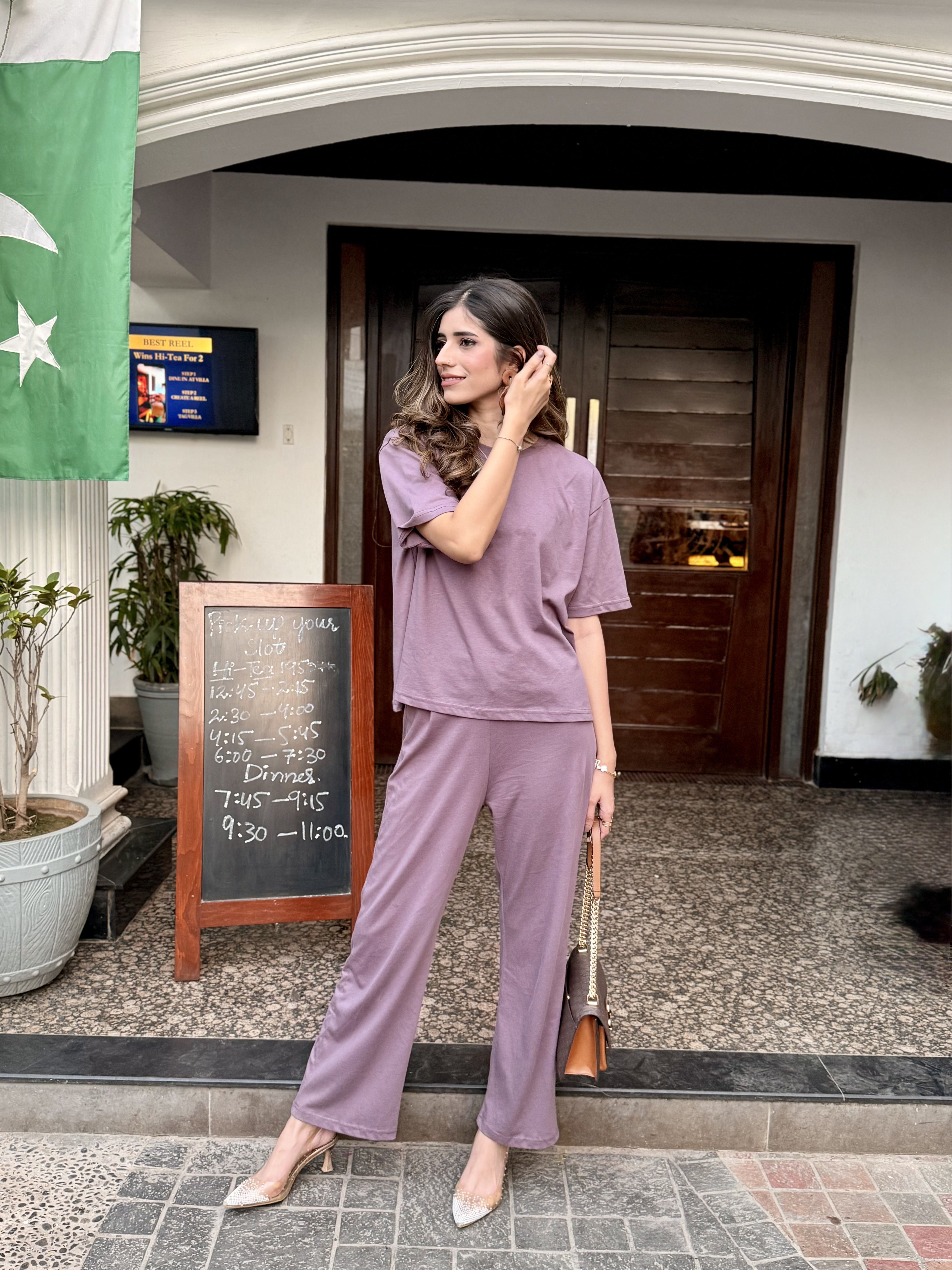 Dull Pink Jersey Co-ord Set