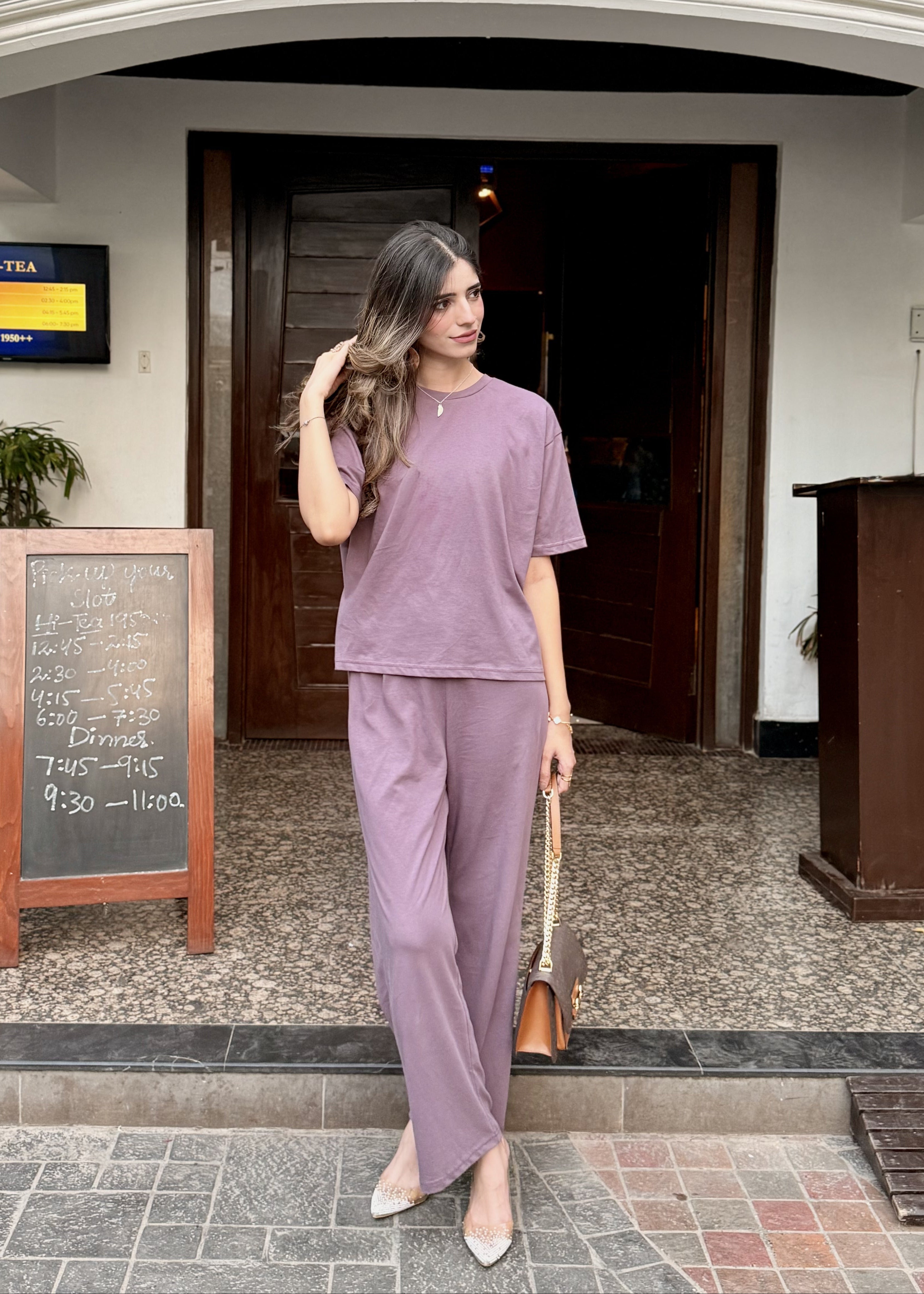 Dull Pink Jersey Co-ord Set