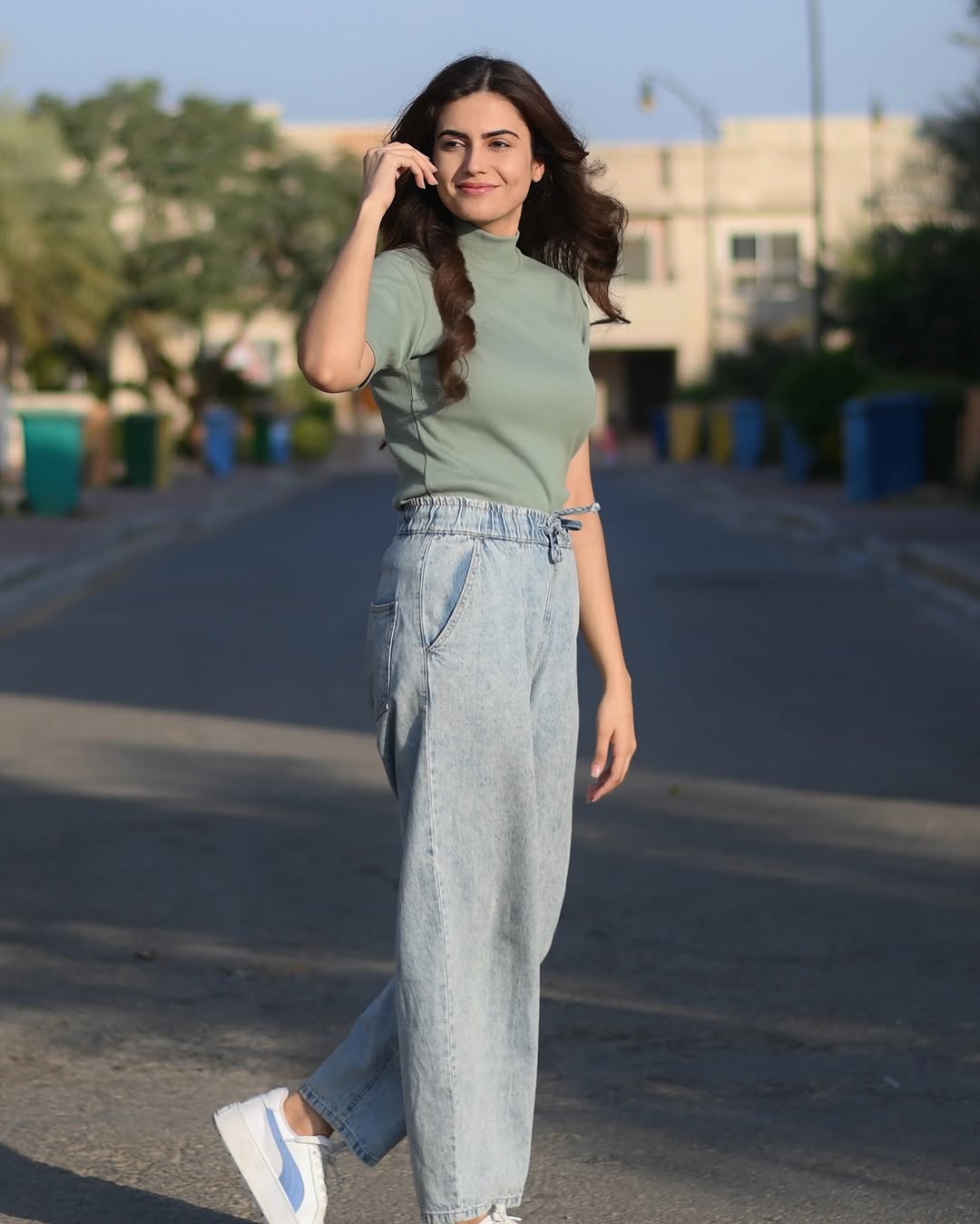 Ribbed Mint Mock Neck Top