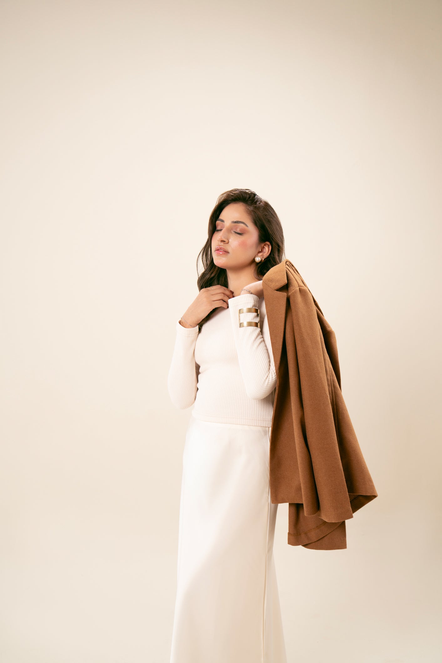 Camel Short Wool Coat