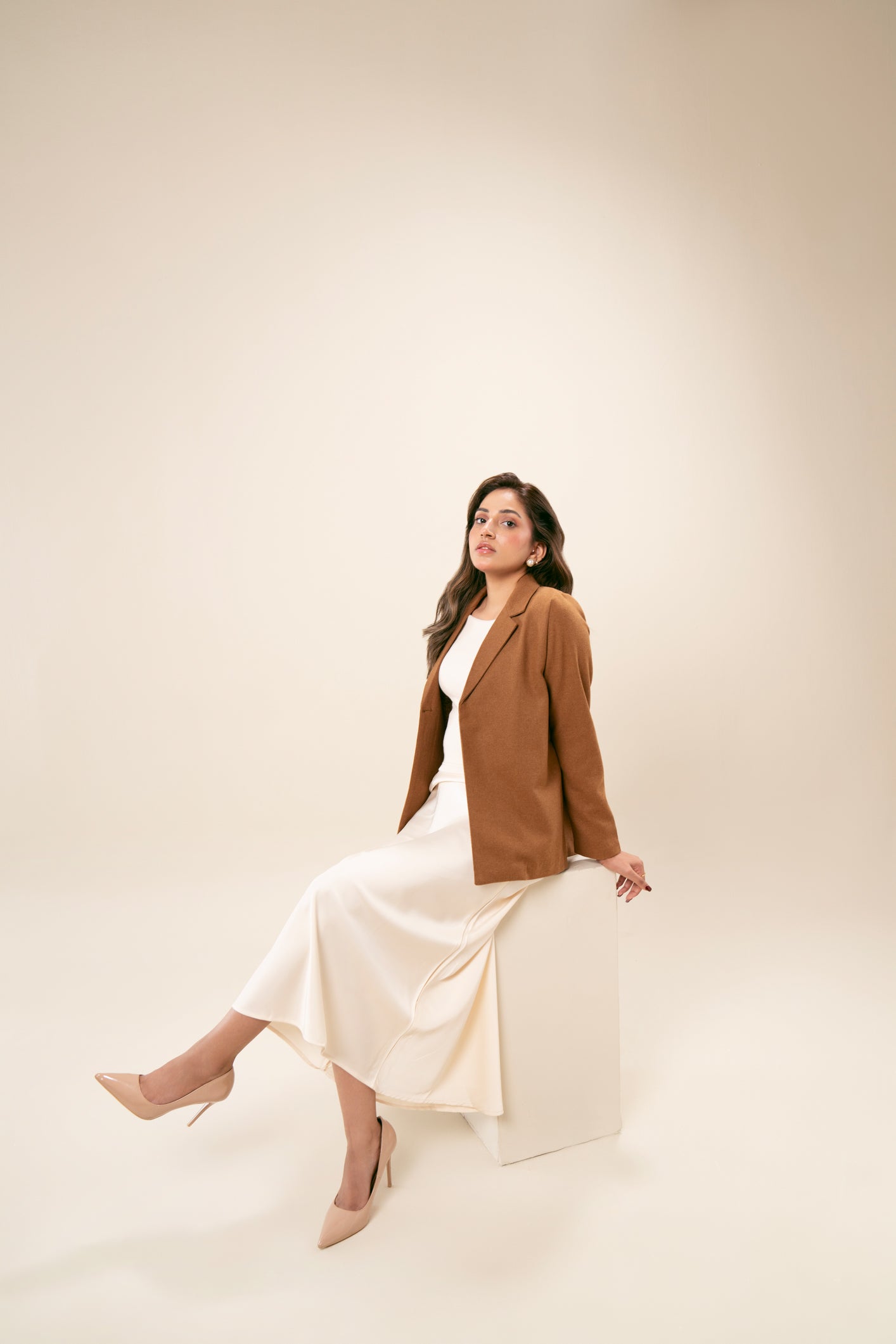 Camel Short Wool Coat