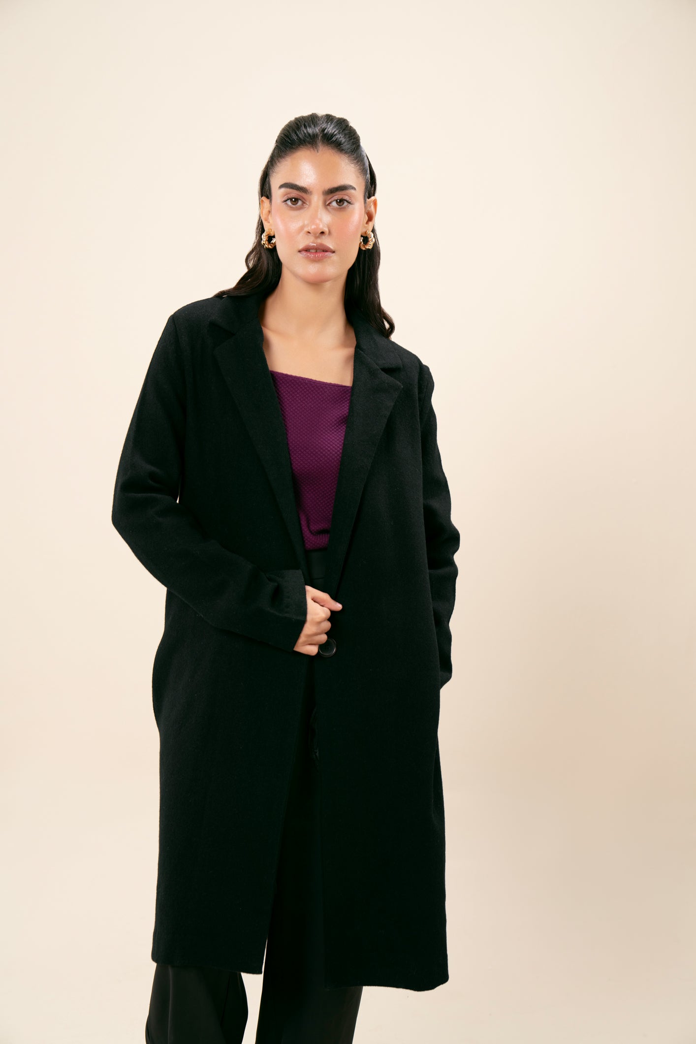 Black Long Wool Coat