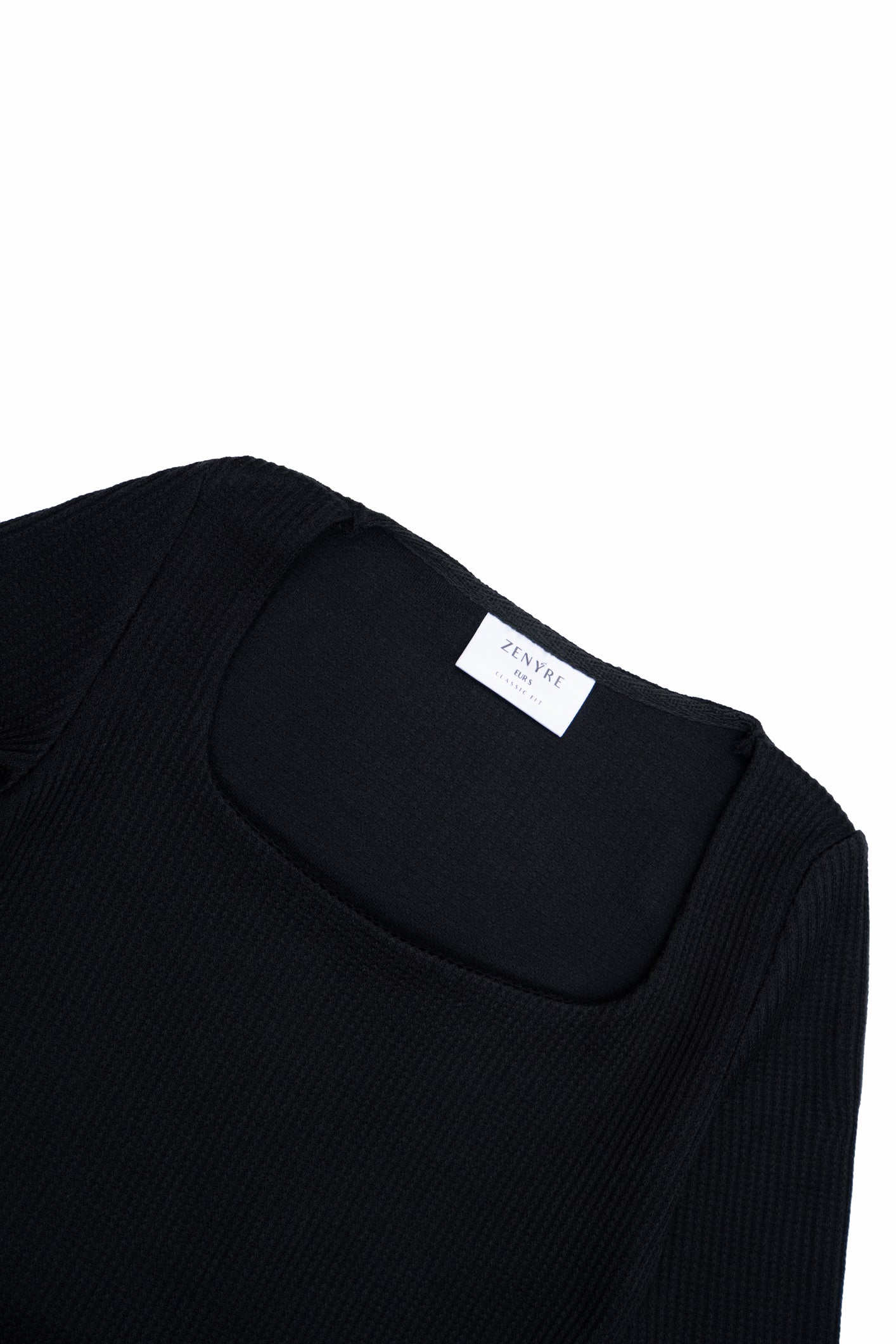 Black Drop Needle Square Neck Top