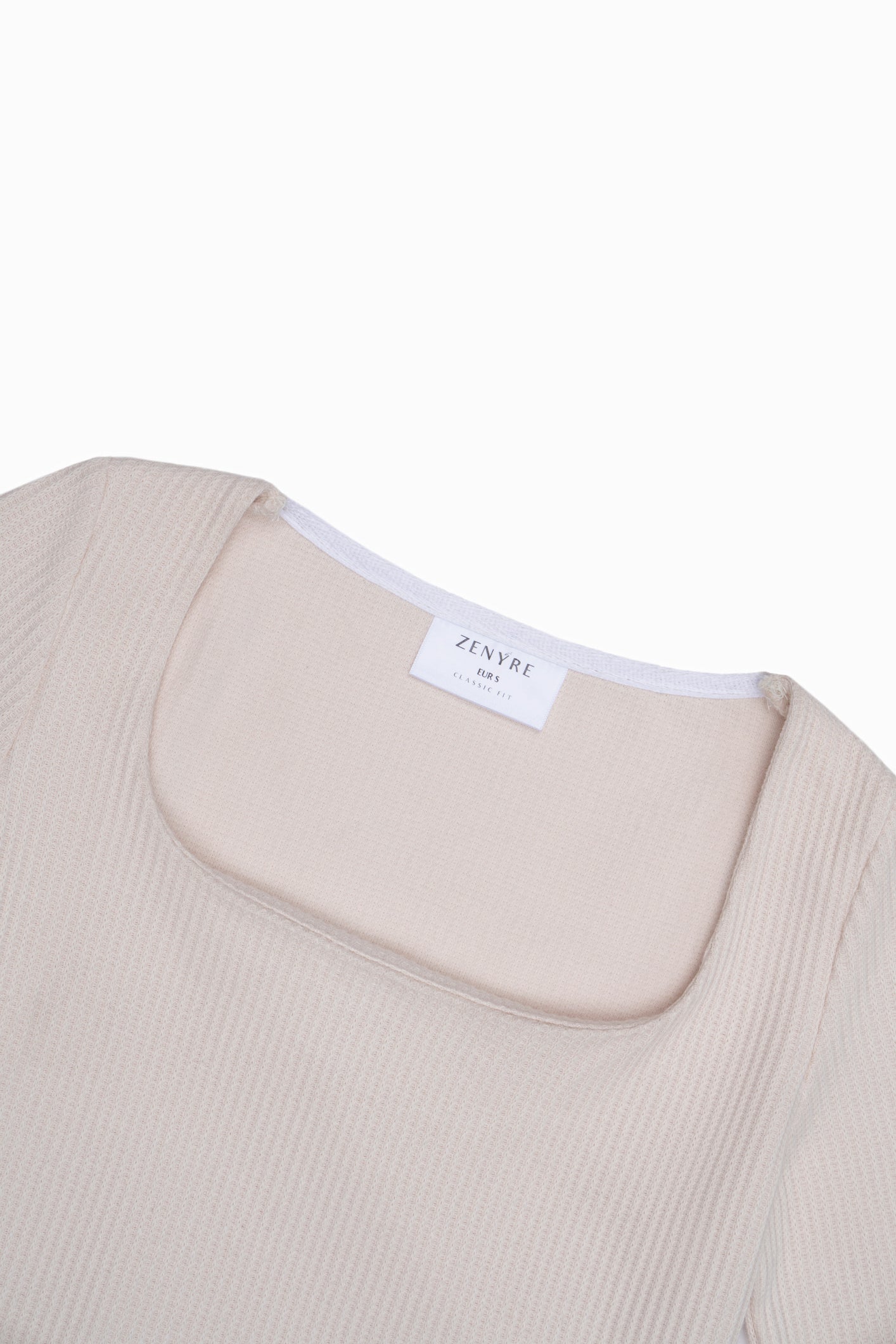 Off White Drop Needle Square Neck Top