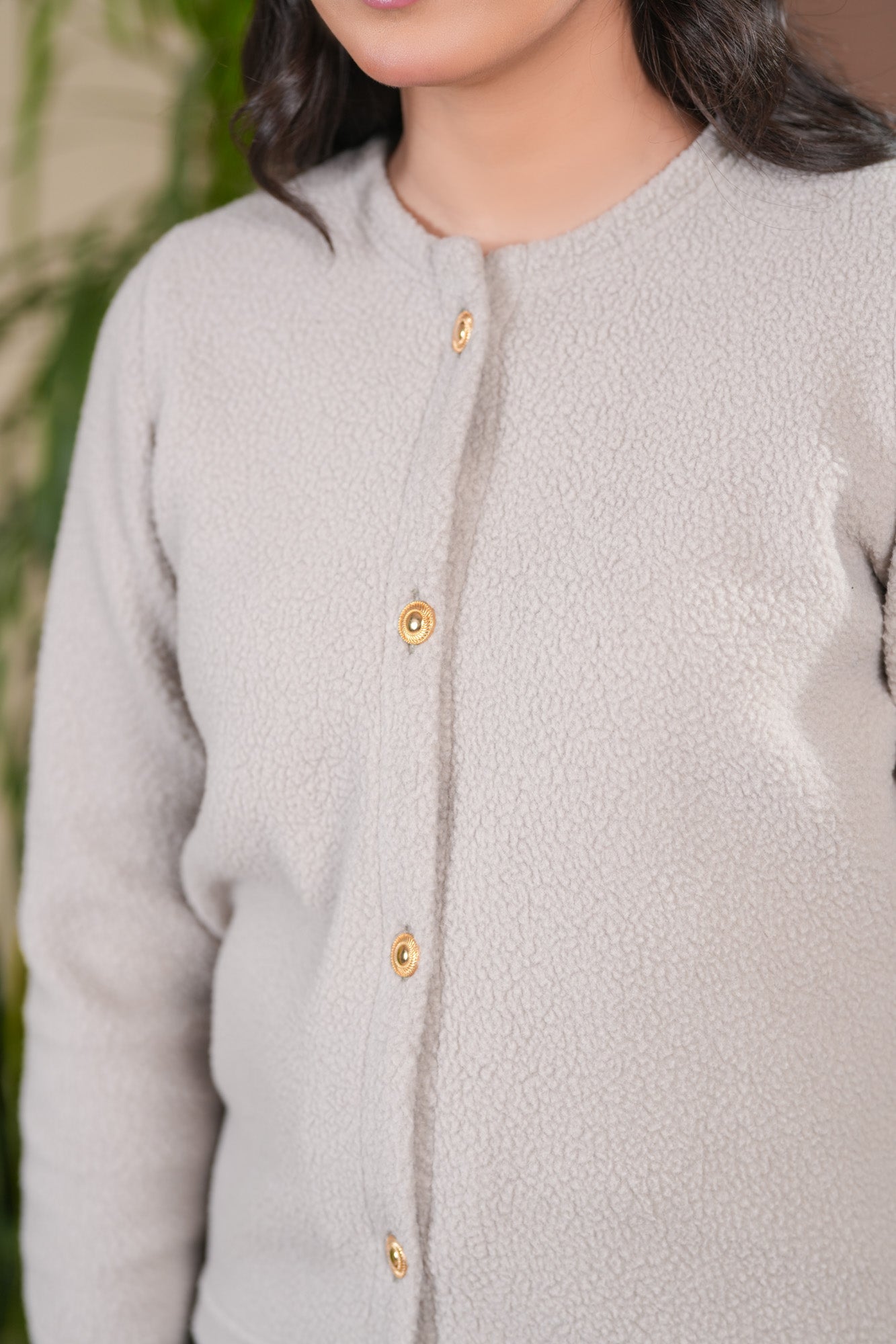 Beige Sherpa Button Down