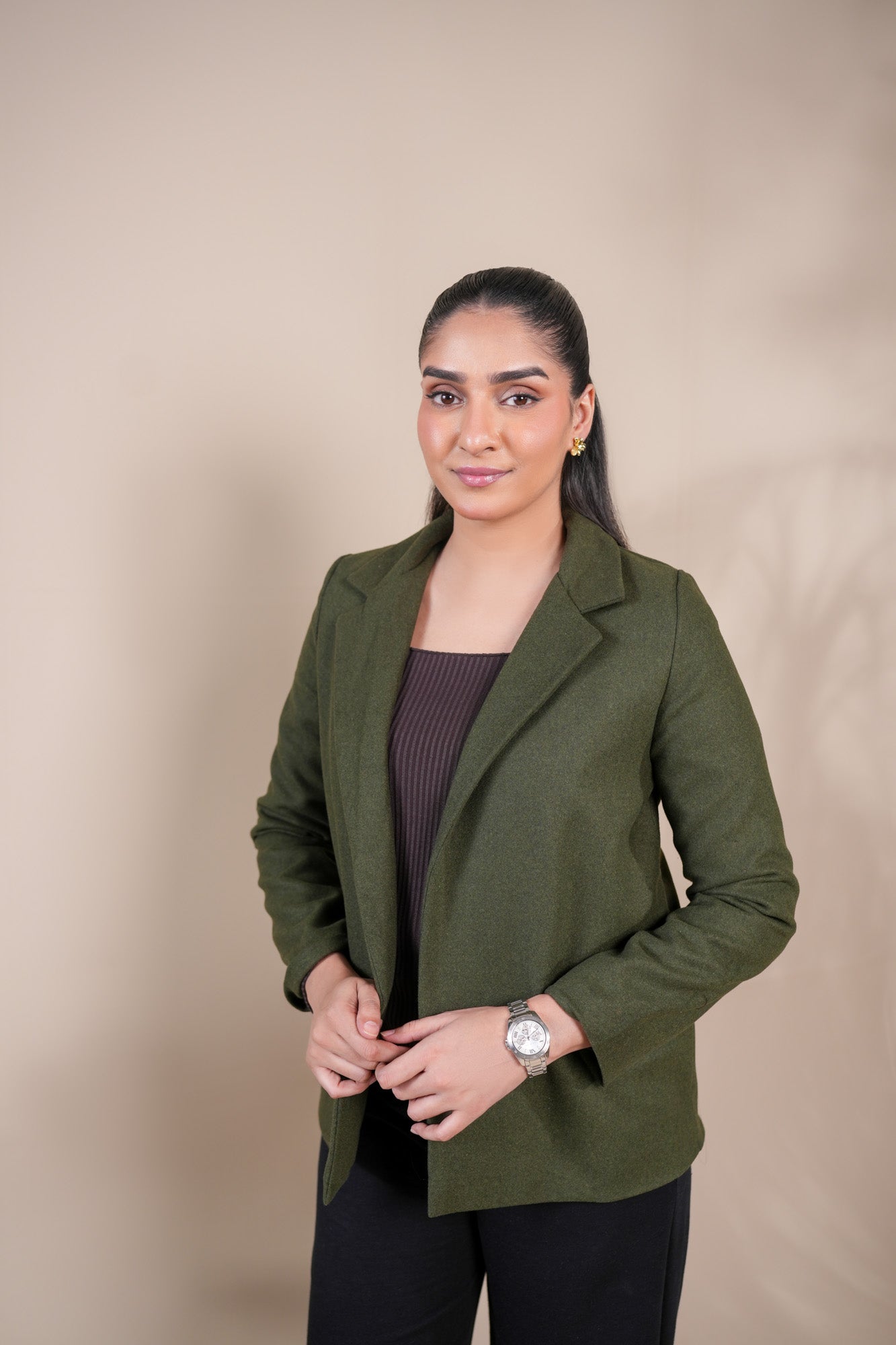 Olive Short Wool Coat