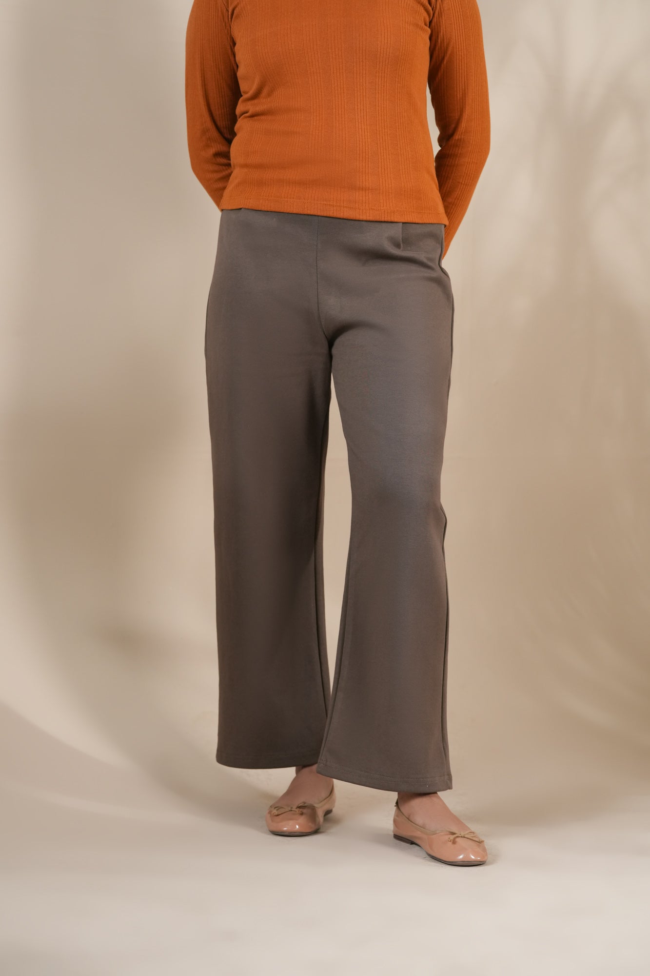 Brown Interlock Straight Pants