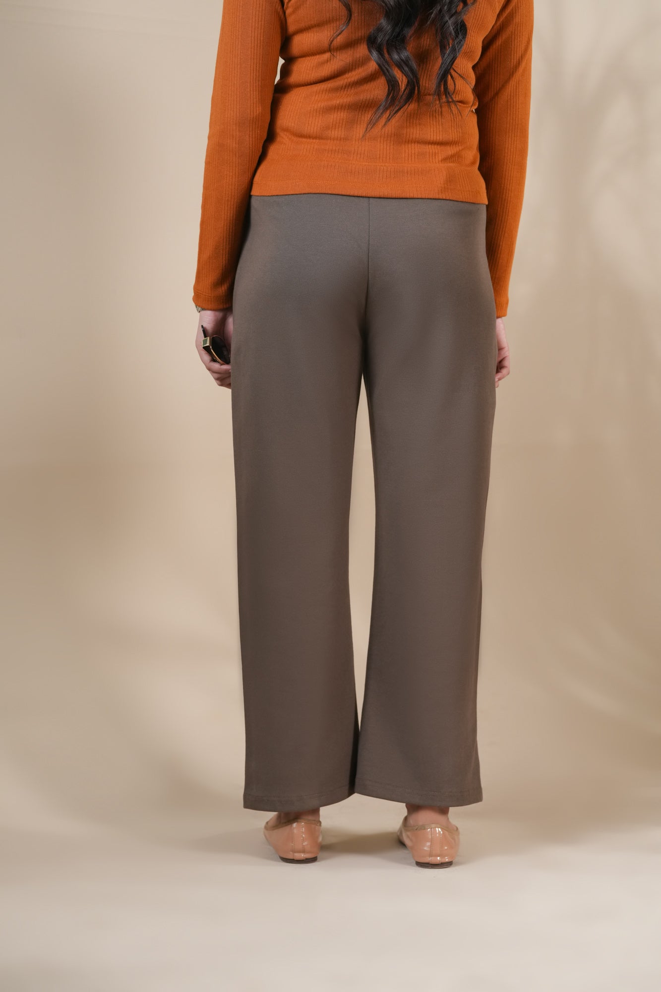 Brown Interlock Straight Pants