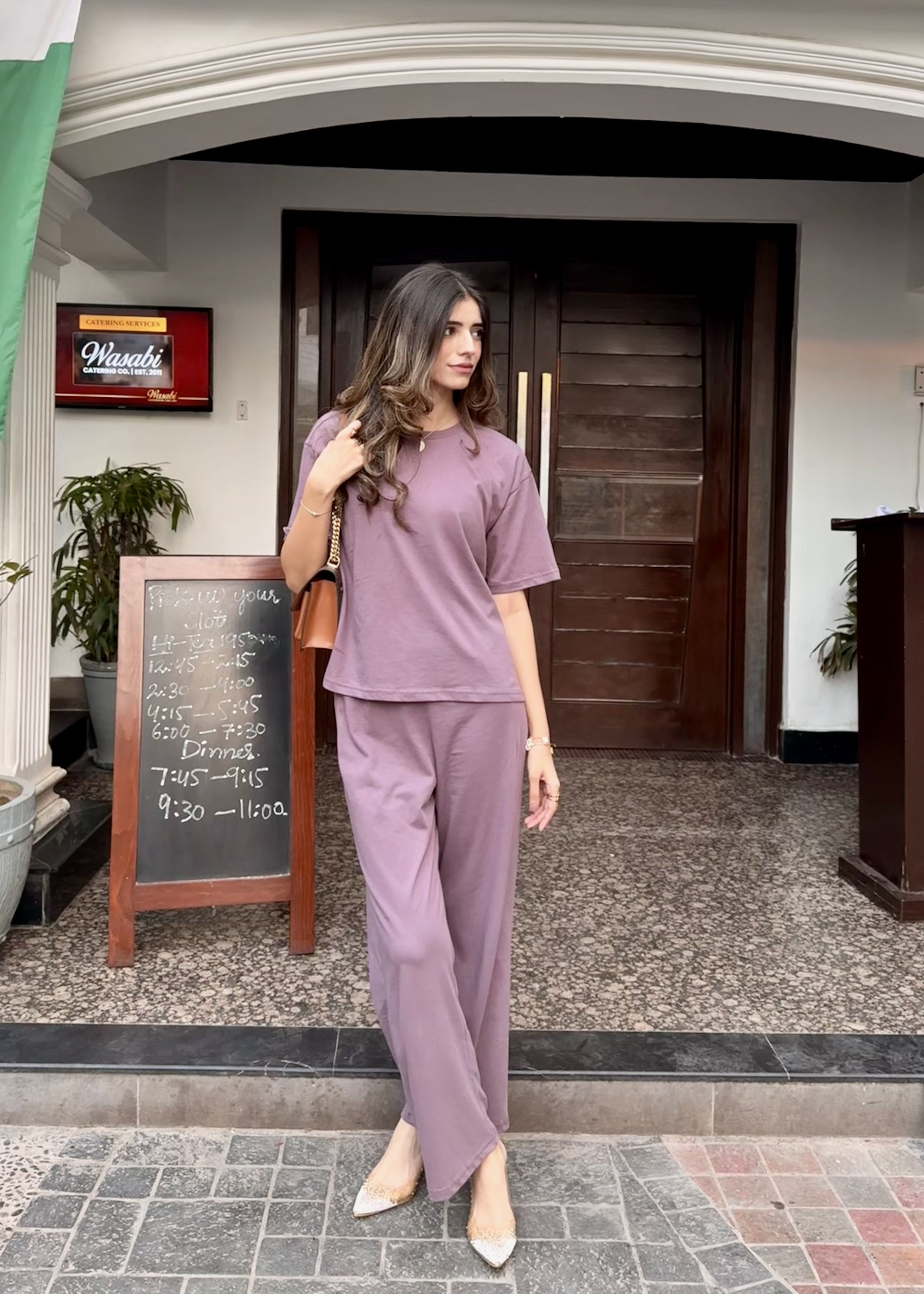 Dull Pink Jersey Co-ord Set
